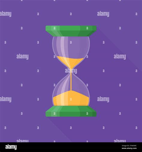 Transparent Sandglass Icon On Background With Long Shadow Time