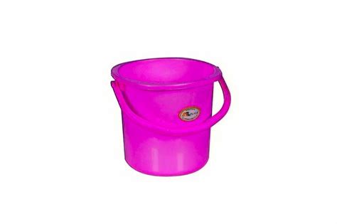 Ldpe Pink Ltr Plastic Bucket With Handle Capacity L At Rs In