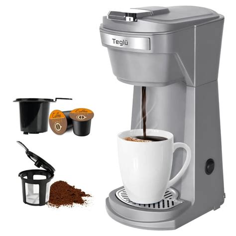 Fast Brewing Coffee Maker Single Serve For K Cup And Ground Coffee 6 14 Oz Auto Off Grey