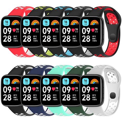 For Redmi Watch 3 Lite / Watch 3 Active Two Color Silicone Watch Band ...