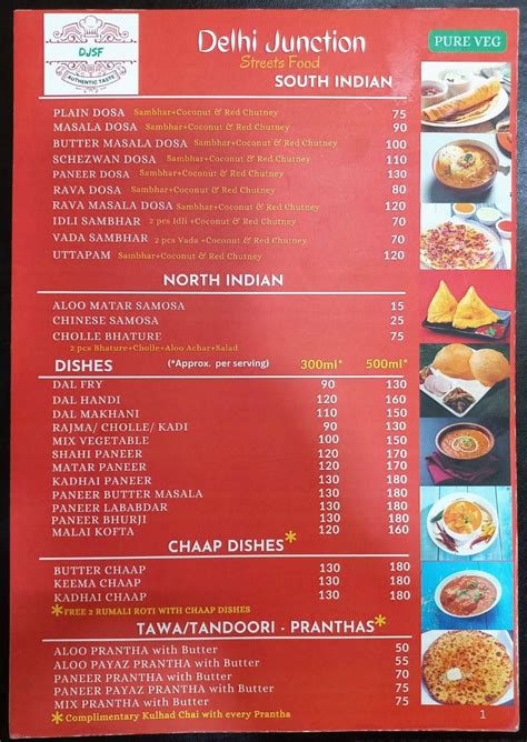 Menu At Delhi Junction Streets Food Delhi