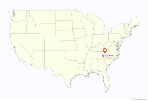 Map of Spruce Pine town, North Carolina