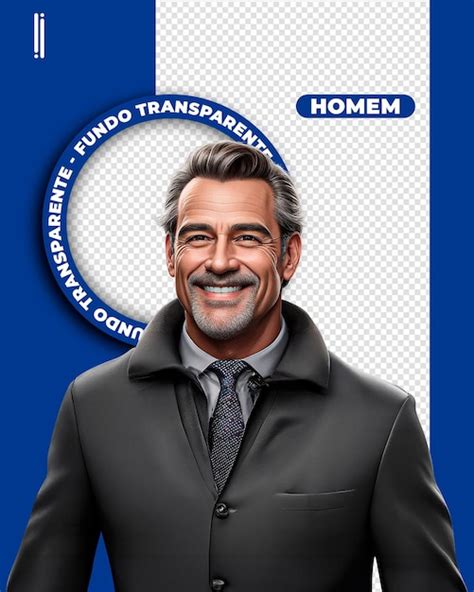 Retrato fotográfico de um homem bonito cabelos grisalhos e sorrindo