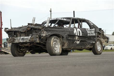 Wrecked Car After Demolition Derby Editorial Image Image Of Damage