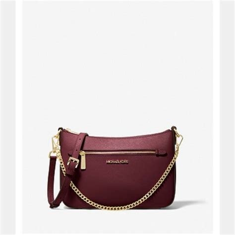 Michael Kors Bags Jet Set Small Saffiano Leather Chain Crossbody