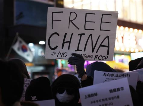 Chinese Residents In Seoul Join White Paper Protests Against Beijing