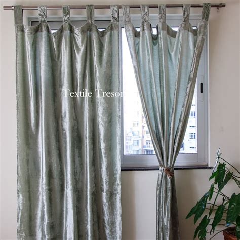 Green Sage Velvet Curtains Etsy UK