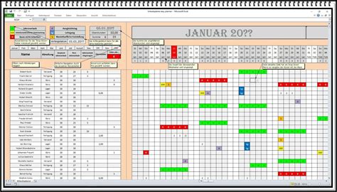 Urlaubskalender Urlaubsplaner Personalplaner Schichtplaner