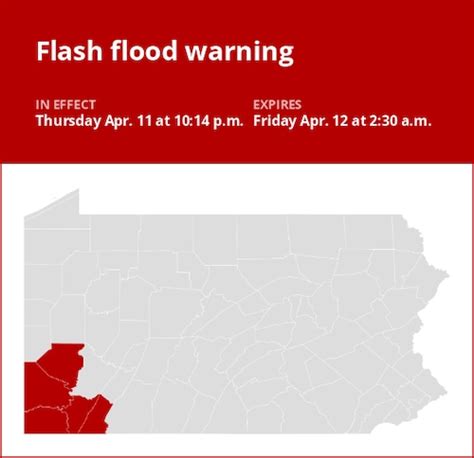 Update Flash Flood Warning For Southwest Pa Until 2 30 A M Friday