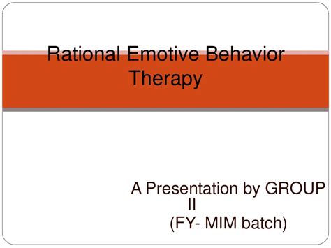 Rational Emotive Behavior Therapy Final Pdf Rational Emotive