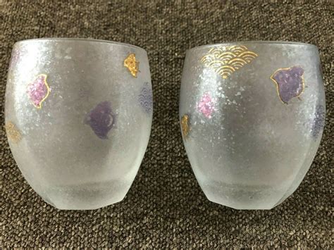 Aderia Glassware Premium Namichidori Bird Old Rock Glass Pair Set S 6259 Japan Ebay