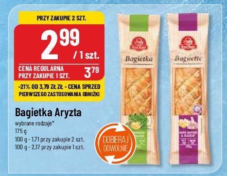 Bagietka z masłem i ziołami Aryzta cena promocje opinie sklep