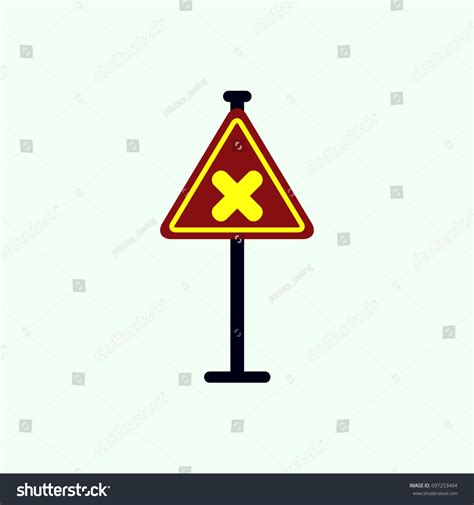 Awareness Sign X Sign Road Symbol Stock Vector (Royalty Free) 697253494