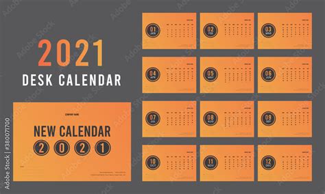 2021 Desk Calendar Template Calendar Design For 2021 Planner Template