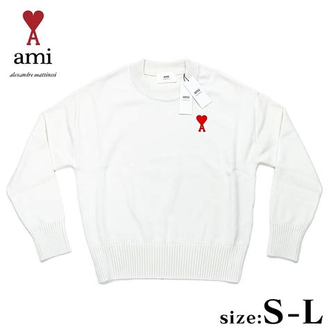 【楽天市場】アミパリス Ami Paris トレーナー ロゴ入り ホワイト 長袖 Nouks008 016 175 Ladys Ami De Coeur Crewneck Sweater