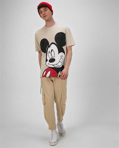 Riachuelo Camiseta Masculina Mickey Mouse Bege Disney