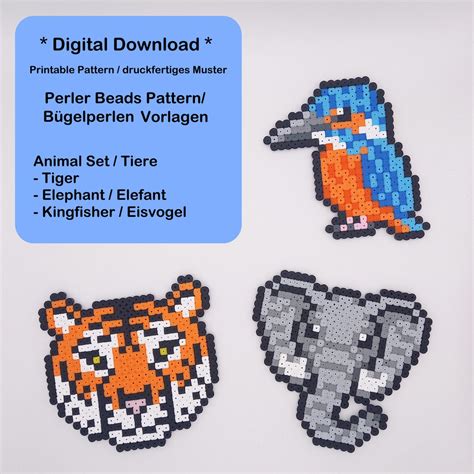 perler bead pattern printable perler bead templates digital file