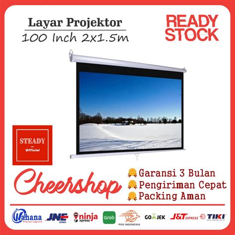 Jual Layar Proyektor Inch X M In Screen Projector Wall