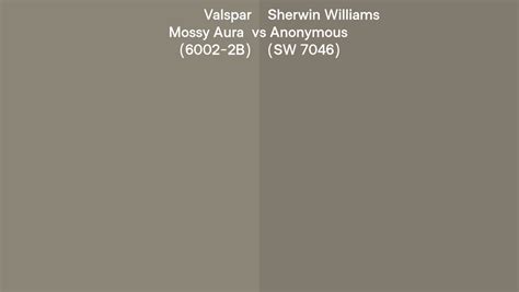 Valspar Mossy Aura 6002 2b Vs Sherwin Williams Anonymous Sw 7046