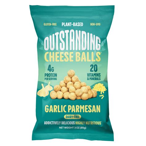 Outstanding Foods Cheese Balls Garlic Parmesan 3 Oz Pack Of 2