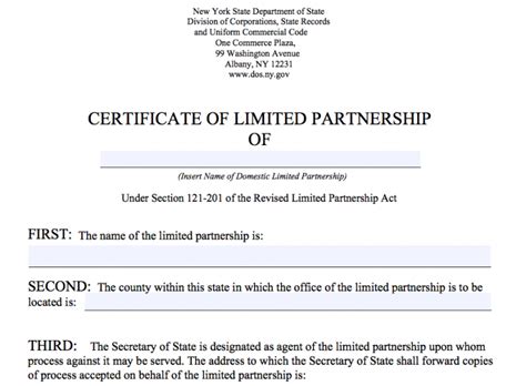 Certificate Of Partnership Template