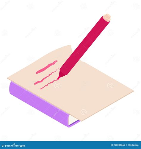 Icono De Escritura De Marcadores Vector Isométrico Icono De Escritura