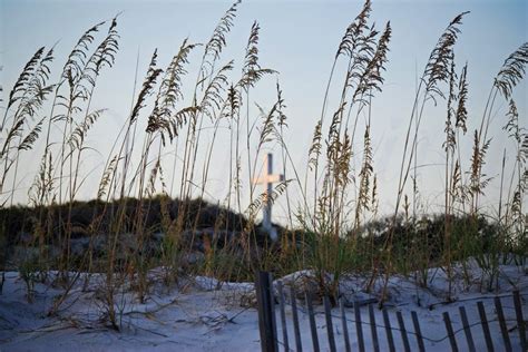 Pensacola Beach Cross Photography Cross On Dune With Seaoats Etsy