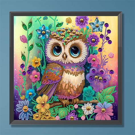 5D DIY Partial Special Shaped Drill Diamond Painting Kit Owl Decoration