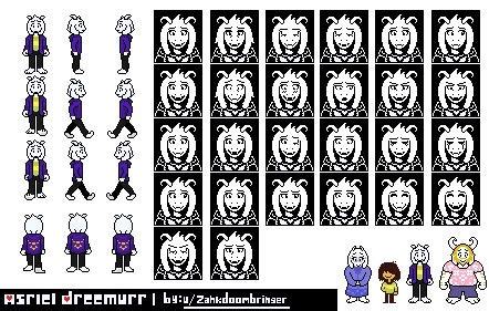 Asriel Sprite Sheet Test by wanderslight on DeviantArt