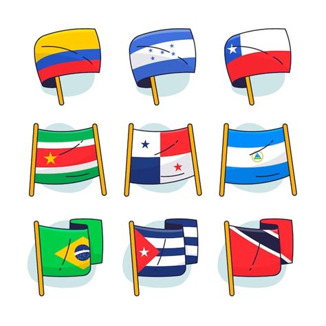 Free Vector South America Flags Element Collection