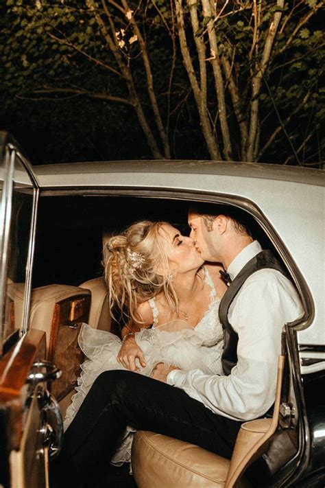 Lexie Johnny Vintage Car Wedding Exit WYATT By Sophia Tolli