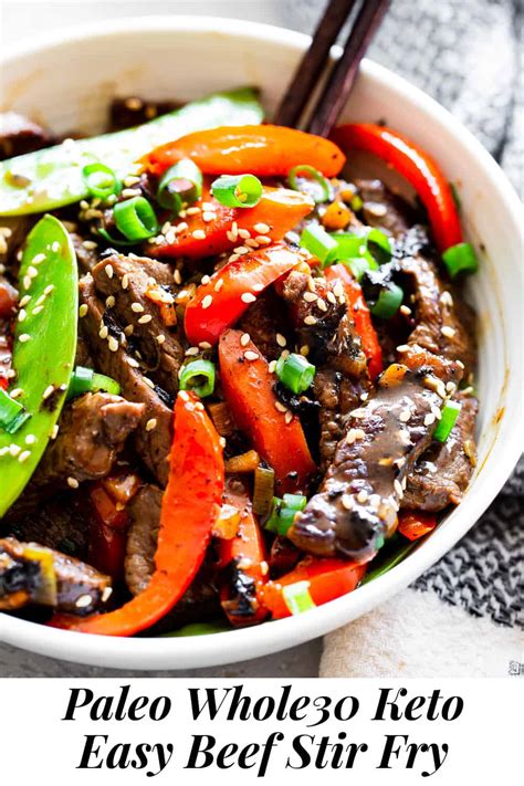 Paleo Beef Stir Fry With Veggies Whole30 Keto