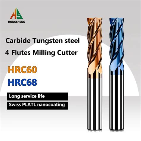 Hrc Carbide End Mill Mm Flutes Milling Cutter Alloy Png