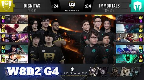 Dignitas Vs Immortals Week 8 Day 2 S10 Lcs Summer 2020 Dig Vs Imt