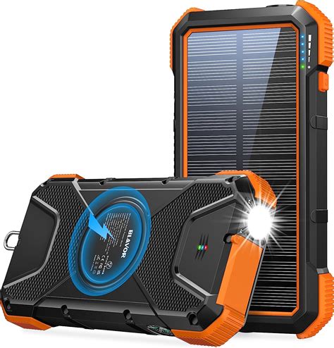 Blavor Solar Power Bank Pd 18w Qc30 Fast Charging 10w Wireless Charger 20000mah Solar Powered