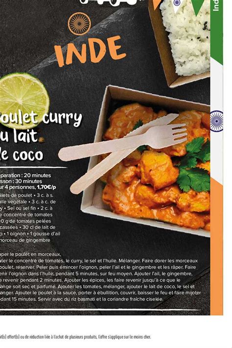 Promo Poulet Curry Au Lait De Coco Chez Carrefour Market Icatalogue Fr