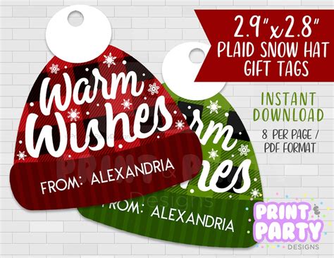 Printable Warm Wishes Gift Tags Hot Chocolate Christmas Party Etsy