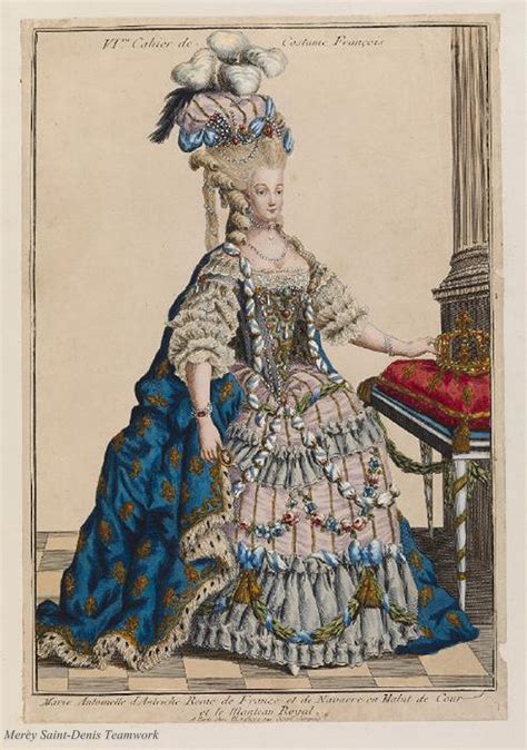 A Print Of Marie Antoinette In Court Dress Circa 1775 1780 Rococo