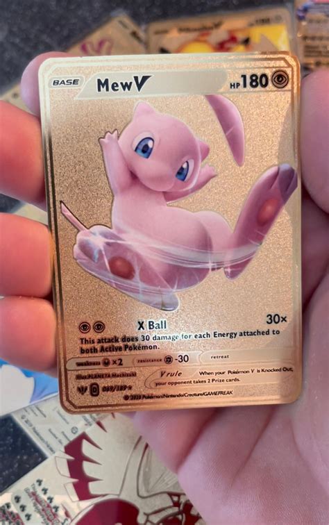 Gold Metal Mew Custom Pokemon Card Vmax Gx Ex Shiny Full Art Etsy Uk