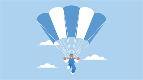 person skydiving with parachute in sky 45834843 Vector Art at Vecteezy