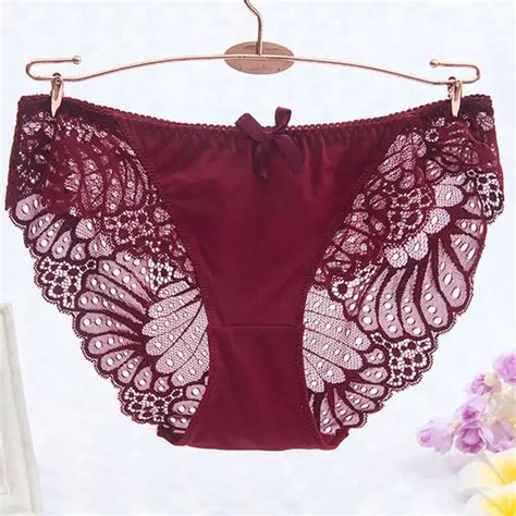 Panties Women Lace Low Rise Hips 86 104 Cm Solid Sexy Briefs Female