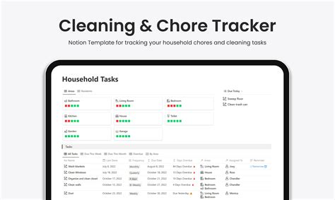 Household Tasks And Chore Tracker Notion Template Notionhub