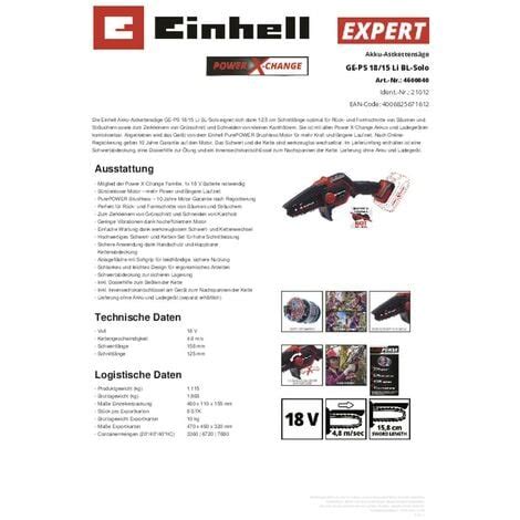 Einhell Akku Kettens Ge Ge Ps Li Bl Solo Power X Change