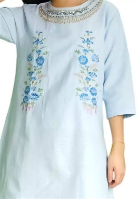 Jual Versail Muslim Tunic Anak Perempuan 11 14 Thn Blue Tunisia