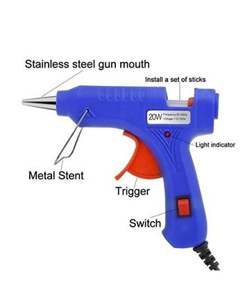 Pistolet à Colle Chaude 20W Fourni Avec 10 Bâtons De Colle