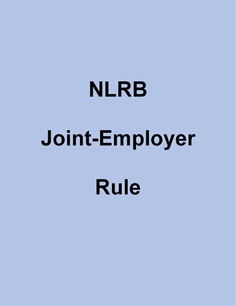 Nlrbs Joint Employer Final Rule — Ross Runkel