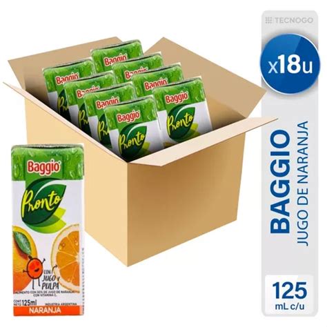 Jugo Baggio Pronto Naranja Libre De Gluten Sin Tacc Caja X