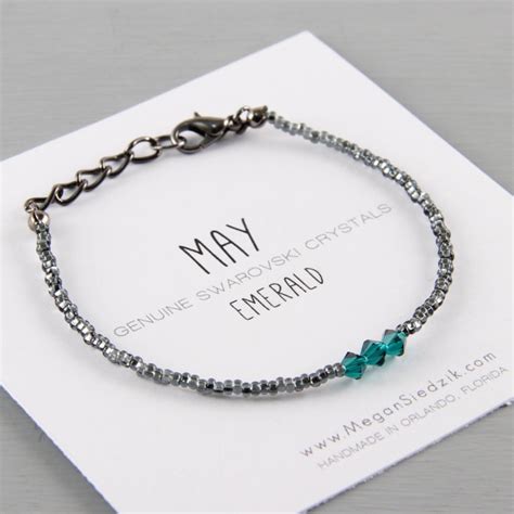 May Birthstone Bracelet Emerald Birthstone Bracelet Birthday