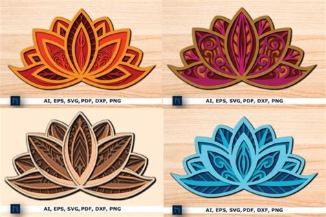 Lotus Multilayer Laser Cut Svg Bundle Grafik Von Ngised Creative Fabrica