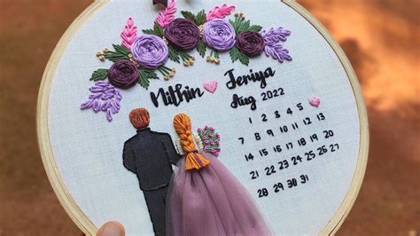 Floral Pattern For Calendar Hoop Art Embroidery For Beginners Hand